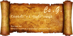 Csatári Gyöngyi névjegykártya